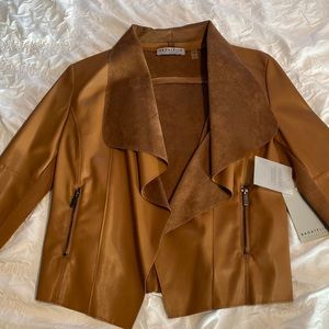 Bagatelle women’s draped faux leather jacket size XS